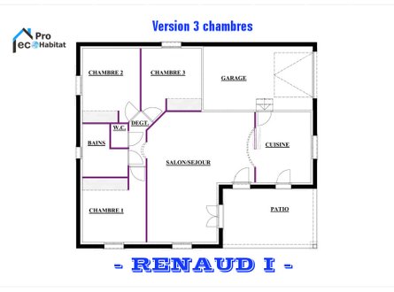 Plan vers 3 chambres