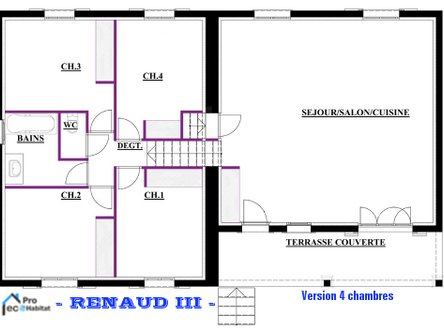 Plan version 4 chambres