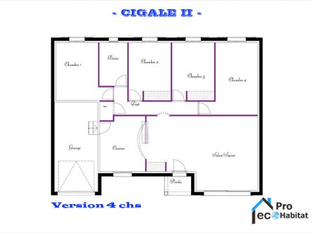 Plan du modele Cigale 2 version 4 cahmbres